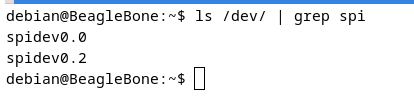 spidev device visible under /dev